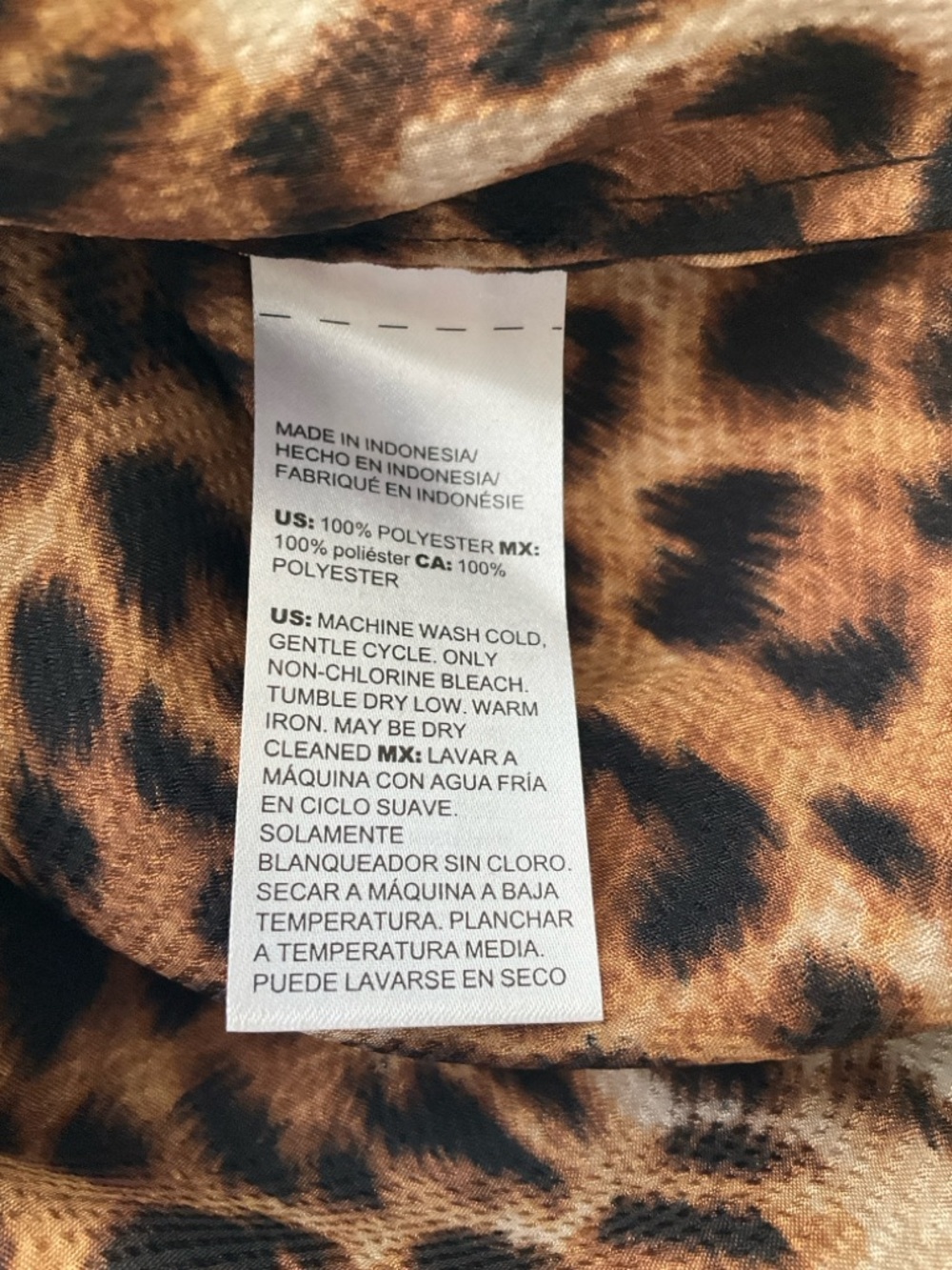 Chico's 1 (8-10) Leopard Print V-Neck Tunic - Brown/Black - Picture 5 of 8